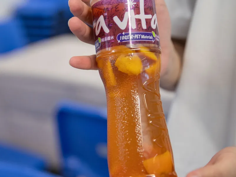 A bottle of fruit-peel enzyme fermenting